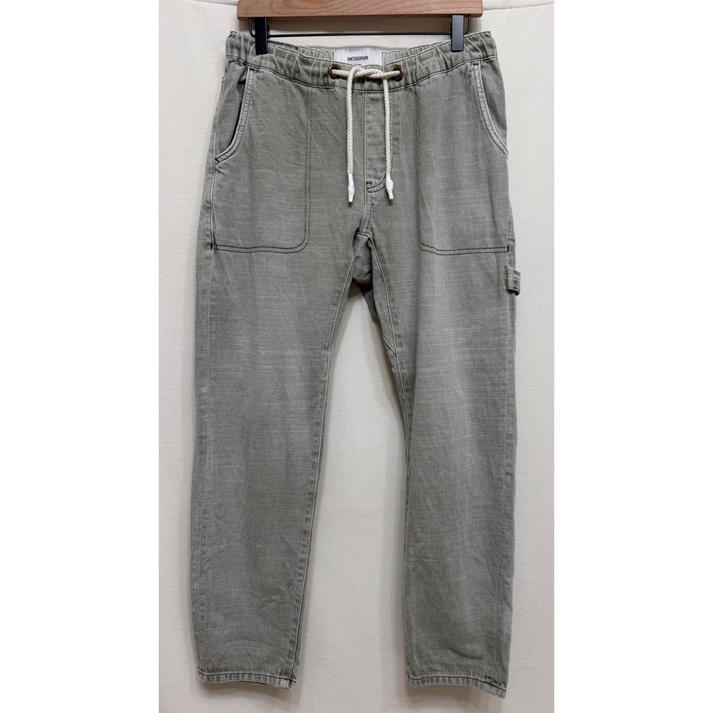 One Teaspoon Womens Shabby Pants Sage Green Cotton Elastic Waist Utility Boho S